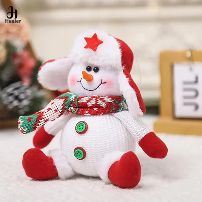 Christmas Cartoon Knitted Dolls Hanging Pendant Santa Claus Snowman Doll Merry Christmas Tree Decor For Home Xmas Ornaments