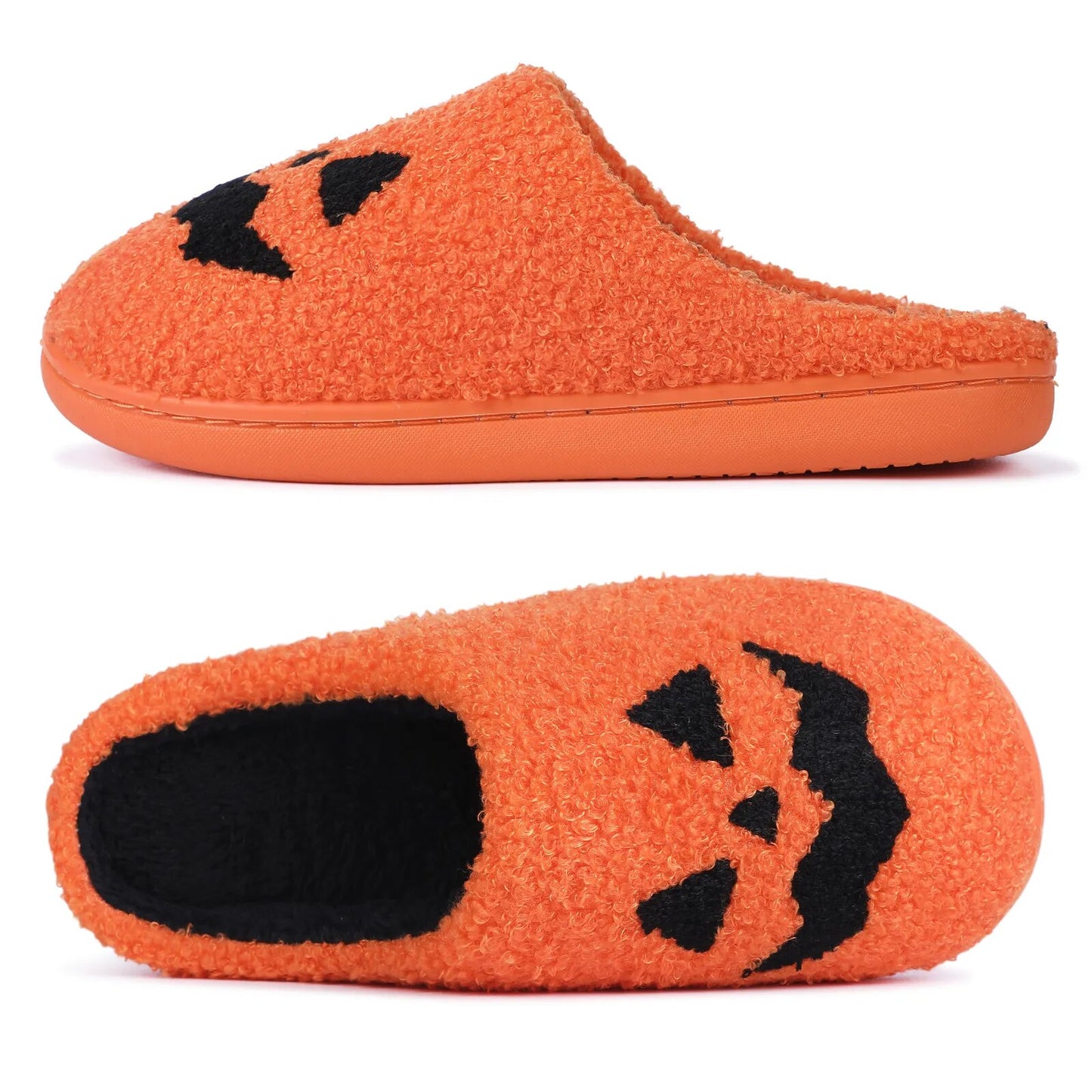 Halloween Slippers Ghost Face Slippers Pumpkin Slippers Men Flat Soft Plush Cozy Indoor Fuzzy Women House Shoes Fashion Gift Hot