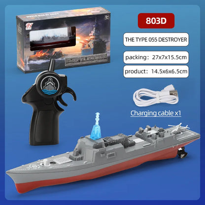 Rc Speed Boat Remote Control Aircraft Battleship Simulation Military Model Ship Toy Kids Electric Children Water Toys for Boys