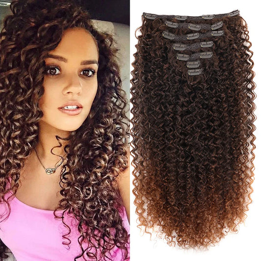 Synthetic Extensions Curly Hair Extensions Clip in 26Inch Kinky Curly Fake Hair Pieces  For Women  And daily wear Or Cosplay