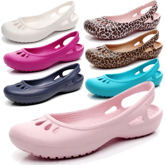 Self shipped Satihu Summer New Lightweight Anti Slip Hole Shoes  Clog For Women's Flat Bottom Sandals Nurse Outdoor Beach Jelly