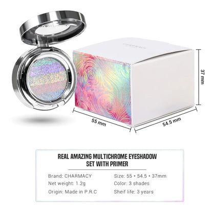 CHARMACY Rainbow Duochrome Highligter New 5 Colors Shimmer Multichrome Long-lasting Eye Shadow Cosmetic Makeup for Women