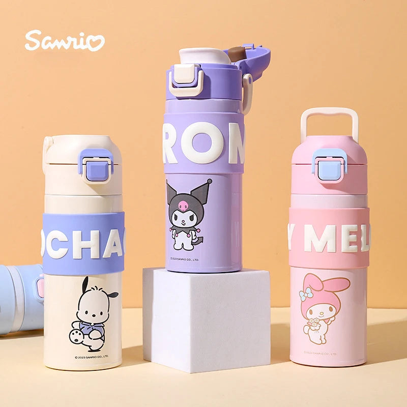 Sanrio Cinnamoroll Kuromi Water Bottle My Melody Student Kid Portable Vacuum Water Bottle Kawaii Children's Insulated Water Cup