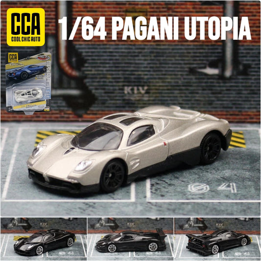 CCA 1/64 Series Pagani Utopia Toy Car Model Diecast Alloy Vehicle Miniature Free Wheels Collection Gift for Children Boys Kid