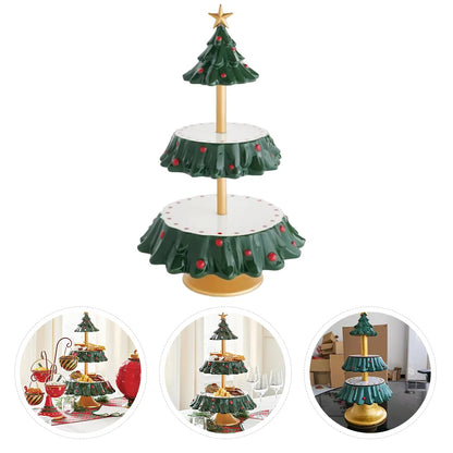 Snack Rack Fruit Display Tower Xmas Party Supplies Cupcake Stand Ornament Wedding Dessert Shelves Serving Christmas Tree