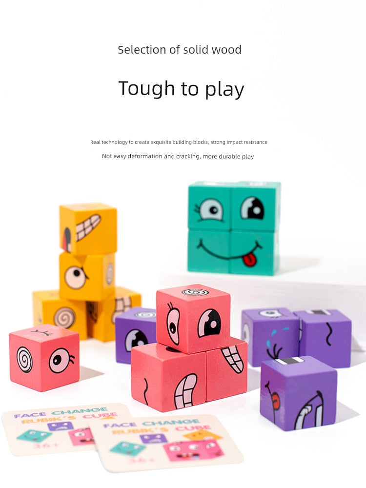 Fun You Cry Me Laugh Puzzle Face-Changing Cube Building Blocks