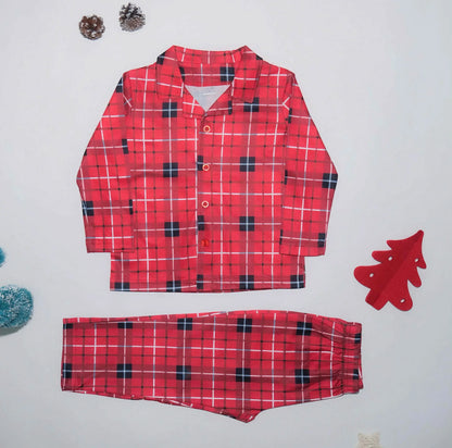 2024 Plaid Pattern Mom Dad Kids Matching Outfits Button Shirt+Trousers Clothing Set Boys Girls Christmas Pajamas Baby Romper Pjs