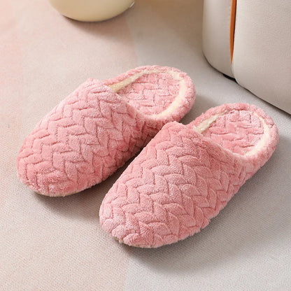 New Jacquard Japanese-style Soft-soled Silent Suede Slippers Non-slip Wooden Floor Indoor Cotton Slippers