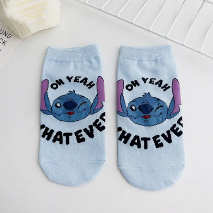 Anime Disney Stitch Cartoon Socks Kids Cotton Short Kawaii Boys Christmas Socks Children's Boat Socks Gifts Ankle Sock