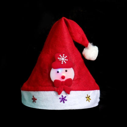 Holiday Decor LED Light up Christmas Hats Eye Catching Led Flashing Plush Hat