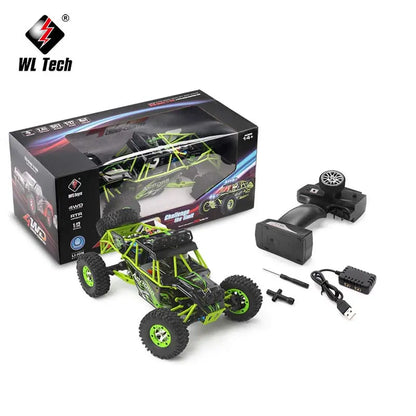 WLtoys 12428 1:12 4WD RC Racing Car High Speed Off-Road Remote Control Alloy Climbing Truck LED Light Buggy Boys Toys Kids Gift