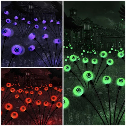 6PCS Halloween LED Eyeball Lights Solar Garden Lawn Lights Outdoor Scary Decoration Lights Halloween Party Decoration