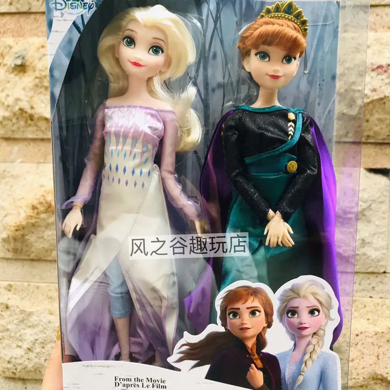 Original Disney Frozen 2 Elsa Anna Figure Princess Doll Toys Snow Queen Children Girls Clothes For Dolls Children Christmas Gift