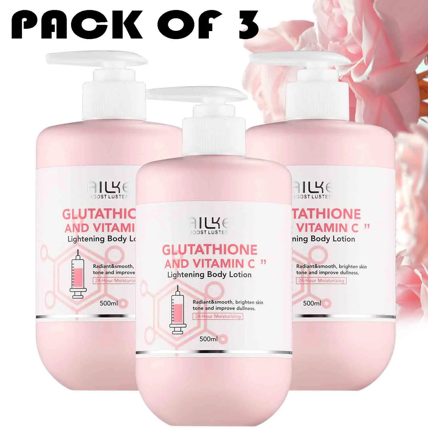 AILKE Brightening Skin Care Set, With Vitamin C, Glutathione, Deep Moisturizing, Smooth Soft Skin, Improve Skin Radiance