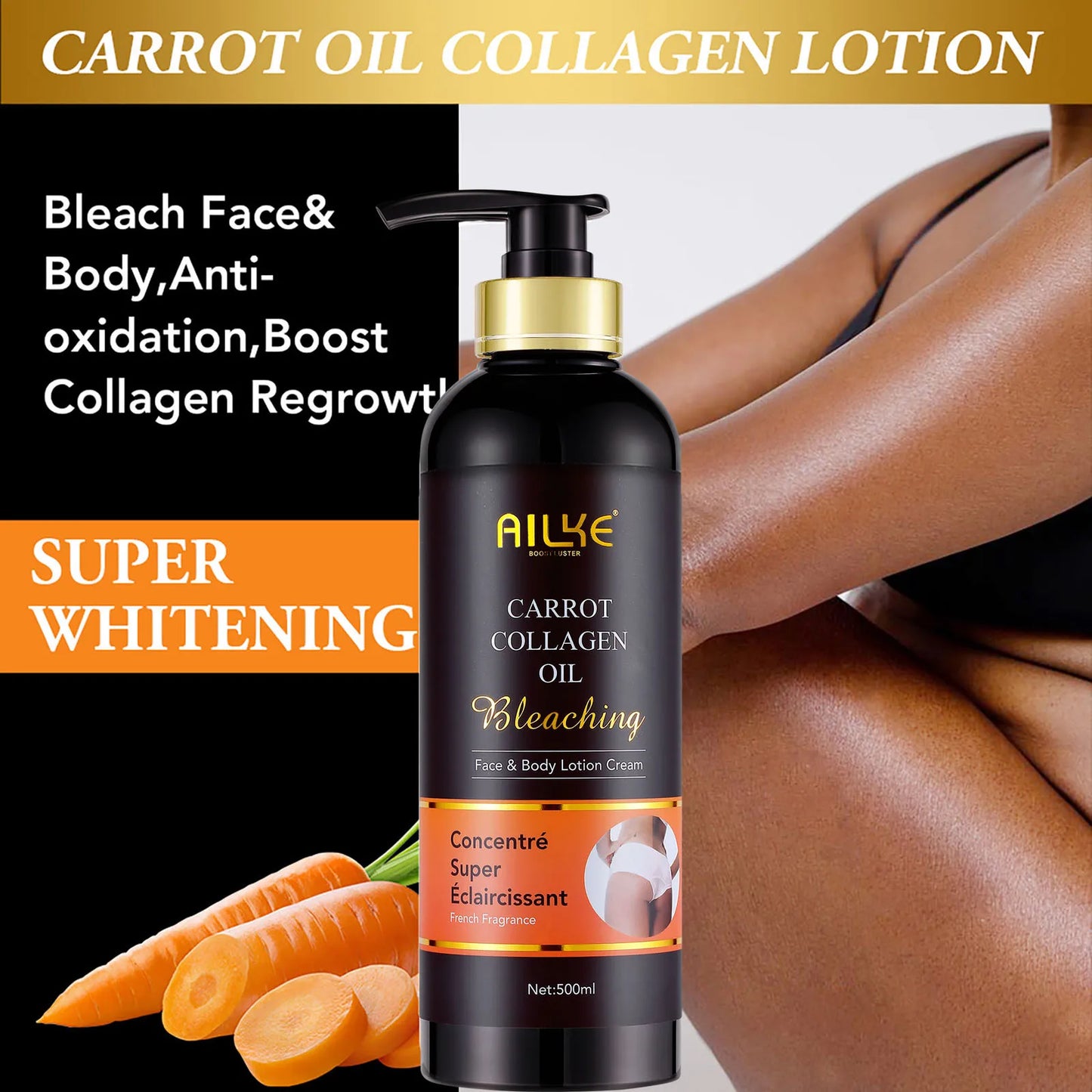 AILKE Skin Whiten Range, With Bleaching Body Lotion And Lightening Serum, Remove Dark Spots, Hyperpigmentation, Moisturizing