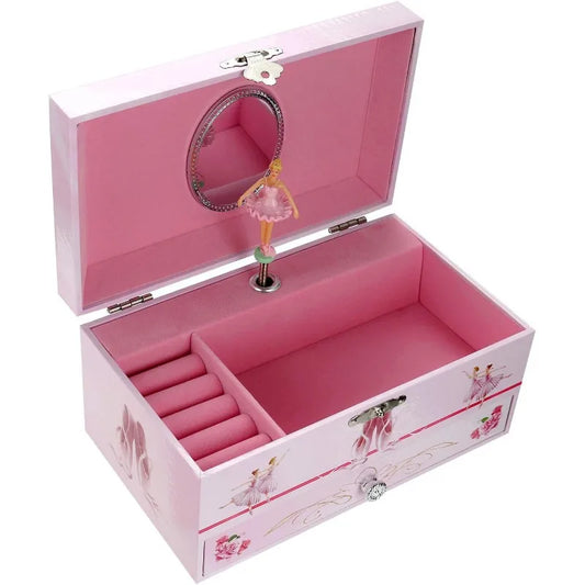 6-inch Dance and Ballet Music Box Drawer Jewelry Storage Box Children's Birthday and Christmas Gifts Gift for Wife Daughter