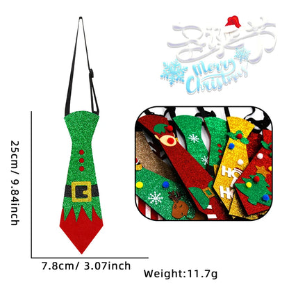 1PC 2024 Christmas Neckties Cartoon Christmas Ties For Boy Girl Santa Claus Party Kids Costume Accessories Christmas Decoration