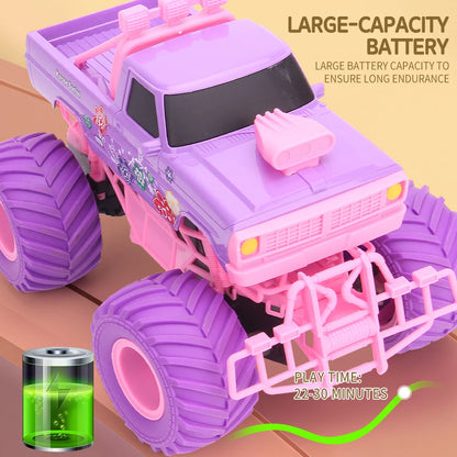 Pink RC Car Off-Road Big Wheel Electric Drive High Speed Purple 2.4G Remote Control Car Girls Trucks Toys for Children Christmas