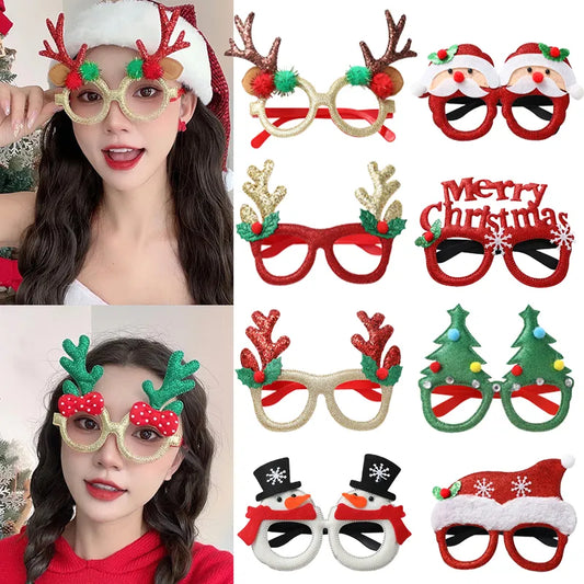 1 Pack Merry Christmas Glasses Santa Claus Snowman Antlers Christmas Tree Christmas Decoration Photo Prop Children New Year Gift