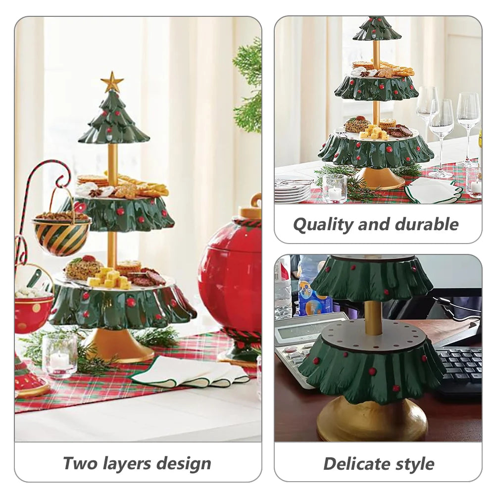 Snack Rack Fruit Display Tower Xmas Party Supplies Cupcake Stand Ornament Wedding Dessert Shelves Serving Christmas Tree