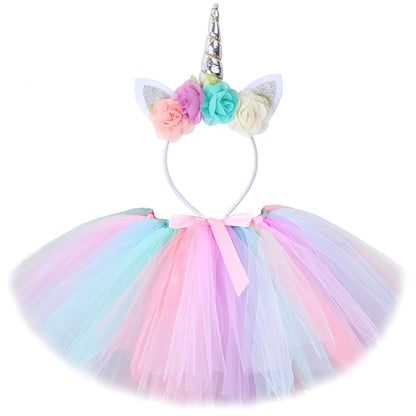 Baby Girls Unicorn Tutu Skirt Outfit for Kids Birthday Party Tulle Skirts Set Children Christmas Halloween Costumes with Wings