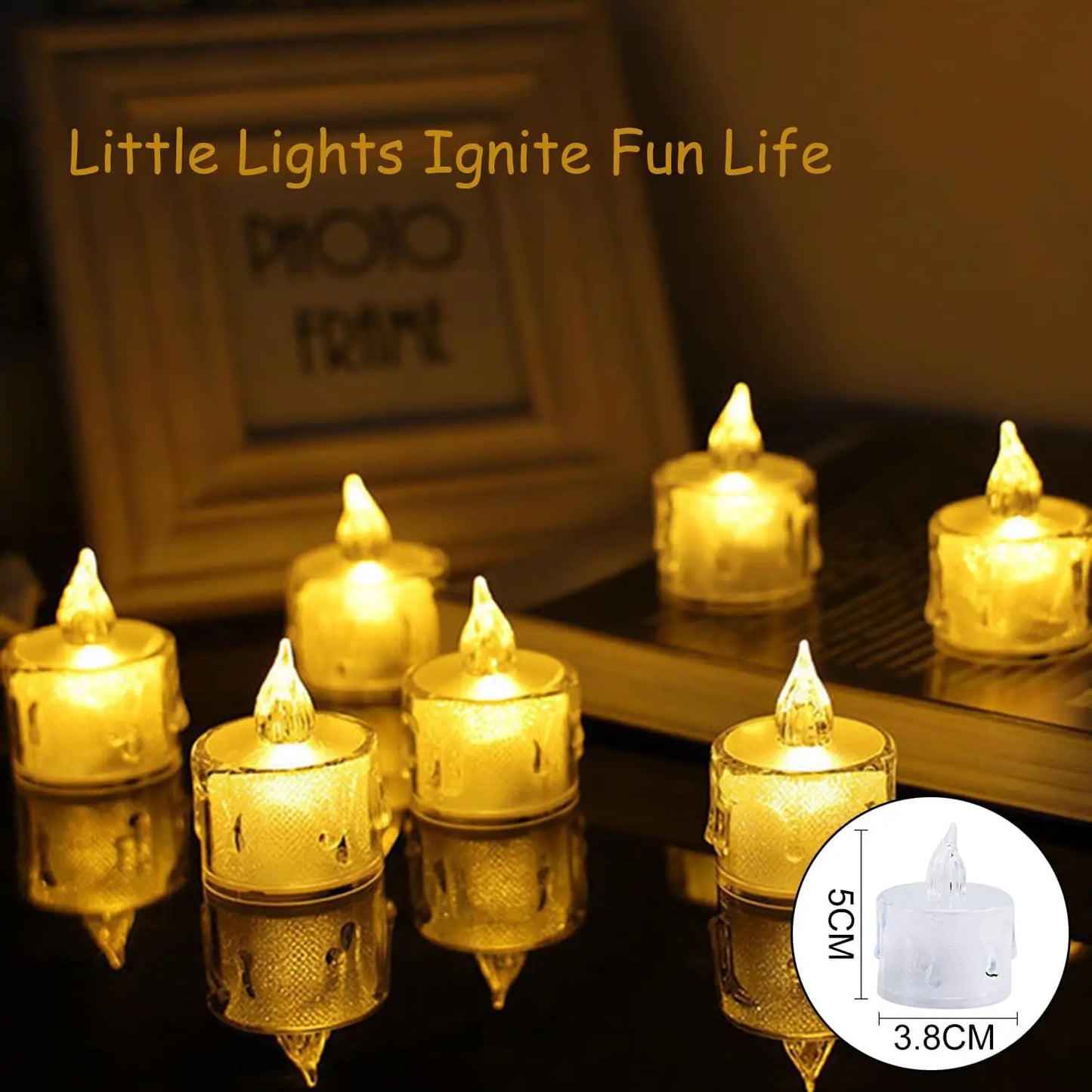 24Pcs/Set Flameless LED Candle Creative wishing Led Tea Light Warm White Flameless Candle Halloween Christmas Decor Candle Light