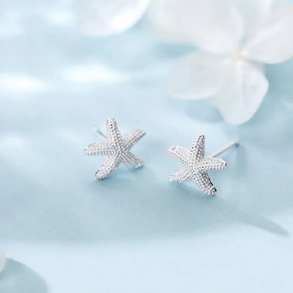 TrustDavis 100% 925 Sterling Silver Star Starfish Stud Earrings Women's Fashion Jewelry 925 Factory Wholesale Lots DS495