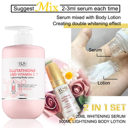 AILKE Brightening Skin Care Set, With Vitamin C, Glutathione, Deep Moisturizing, Smooth Soft Skin, Improve Skin Radiance