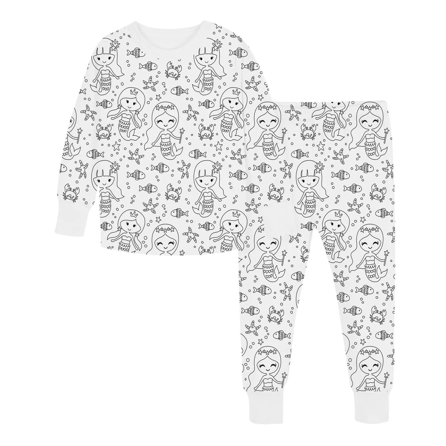 New Born Clothes for Girls Kid DIY Hand Painted Homewear Set Colouring Pajama Sets For Boy And Girl Can Play Winter Clothes Teen