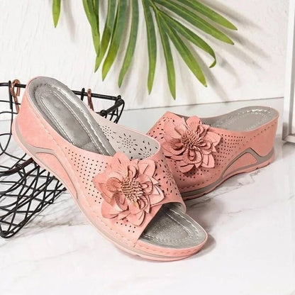 Sandals Women Summer New 2023 Women's Woven Flower Wedge Slippers Outdoor Sports Beach Casual Peep Toe Comfortable Shoes