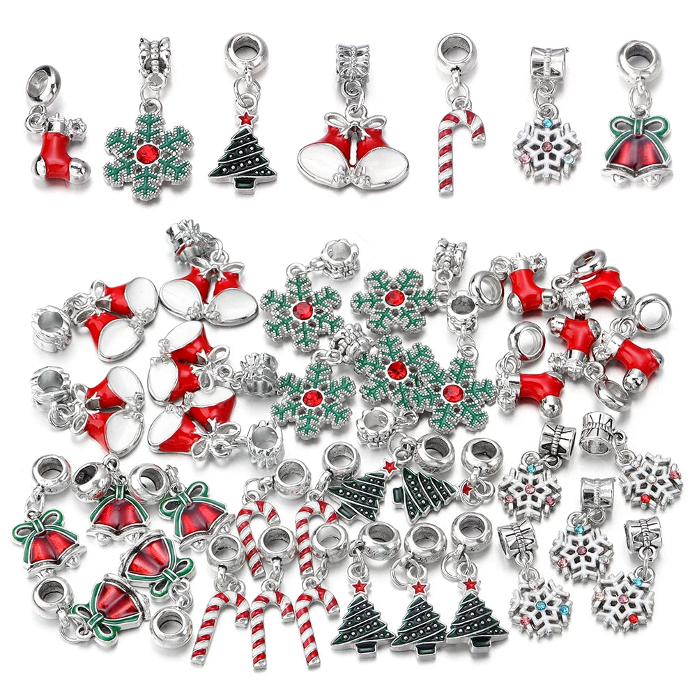 5PC/Lot Merry Christmas Tree Santa Claus Deer Pendant Charm Unicorn DIY Jewelrys Fit for Bracelet Necklace Making Accessories