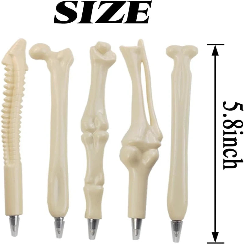 5 PCS Novelty Bone Shape Ballpoint Pens,Bone Model Pens Nurse Doctor Pens for Halloween,Thanksgiving,Christmas,New Year's Day