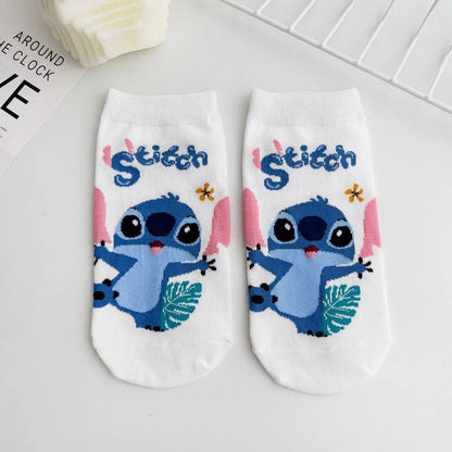 Anime Disney Stitch Cartoon Socks Kids Cotton Short Kawaii Boys Christmas Socks Children's Boat Socks Gifts Ankle Sock