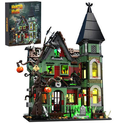 Christmas Combination Building Block Haunted House Architecture Model Ideas Pink Palace House Modular Buildings Toy Gift for Kid