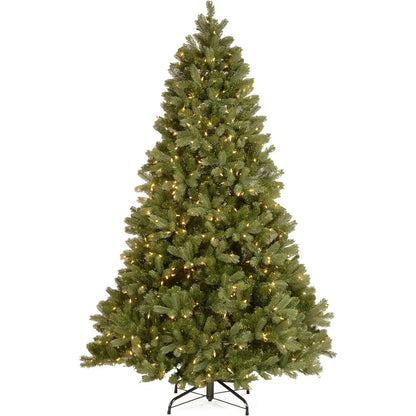 Pre-Lit 'Feel Real' Artificial Full Downswept Christmas Tree, Green, Douglas Fir, White Lights, Includes  Christmas Halloween