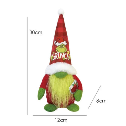 New Christmas Grinch Green Hair Monster Faceless Old Man Three-dimensional Christmas Ornament Doll Holiday Ornament