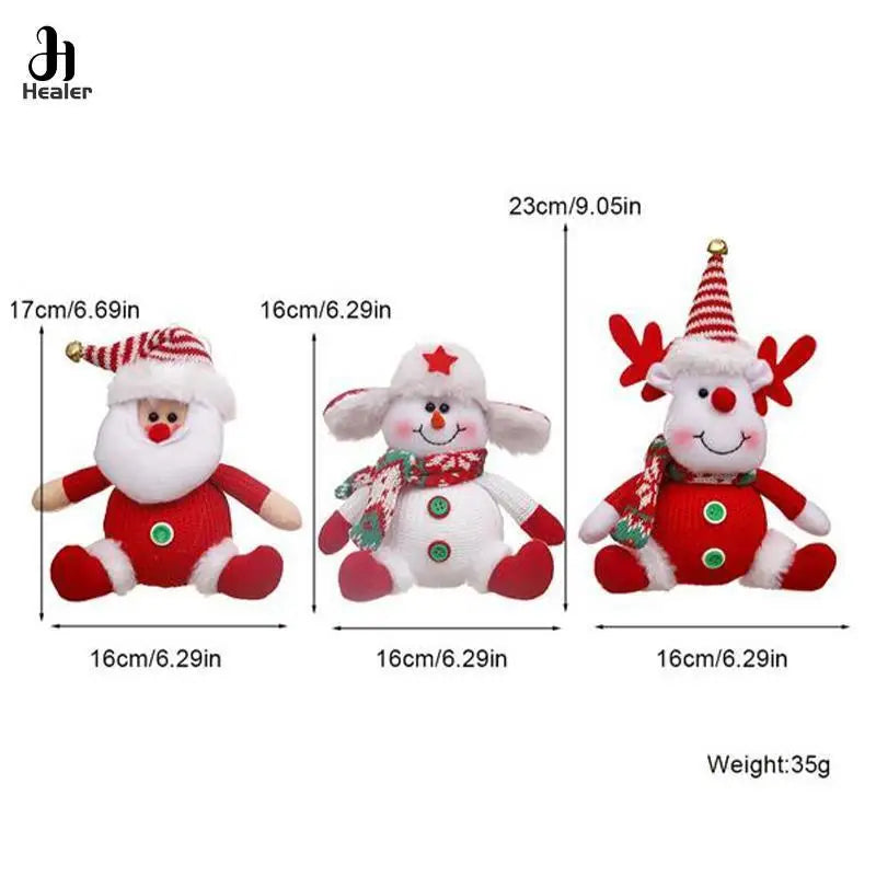 Christmas Cartoon Knitted Dolls Hanging Pendant Santa Claus Snowman Doll Merry Christmas Tree Decor For Home Xmas Ornaments