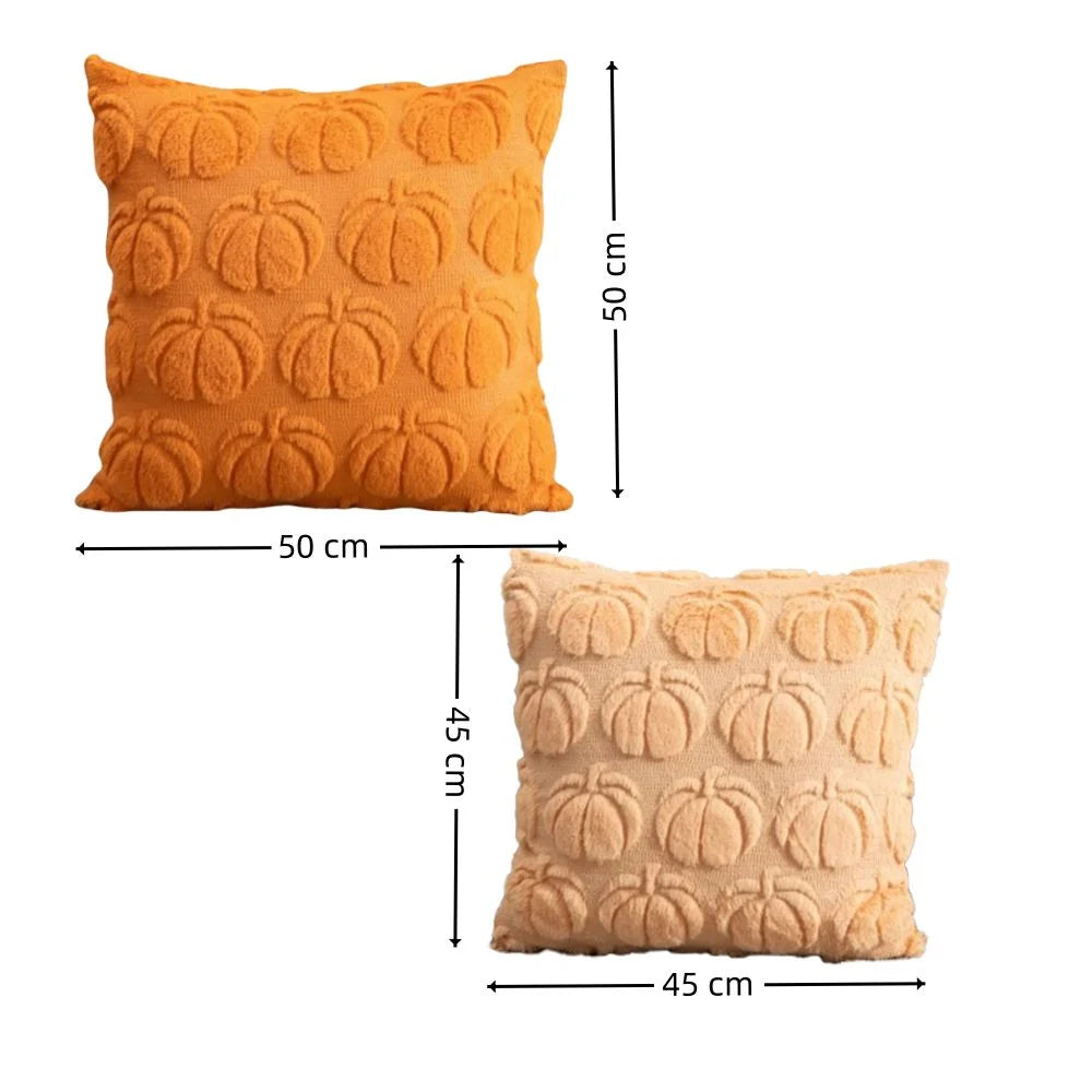 Pumpkin Pattern Throw Pillow Covers Square Fall Halloween Decorative Cushion Covers Washable Plush Pillow Case