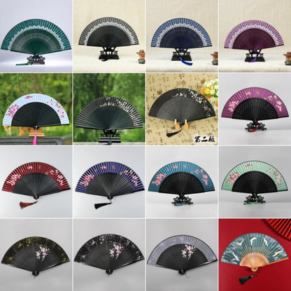 31 Styles Folding Fan Black Japeneses Ladies Silk Hand Fans High Quality Bamboo Crafts Wedding Dance Home Decor Ornament