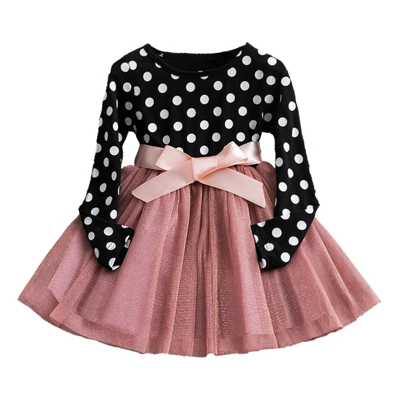 Girls Dress Polka Dot Princess Dresses+Minni Mouse Ear Headband Cosplay Costume Kids Halloween Party Christmas Fancy Dressing Up