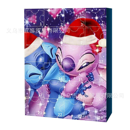 New Style 24pcs Stitch Advent Calendar for Kids Minnie Surprise Toys for Children 2024 Christmas Gifts