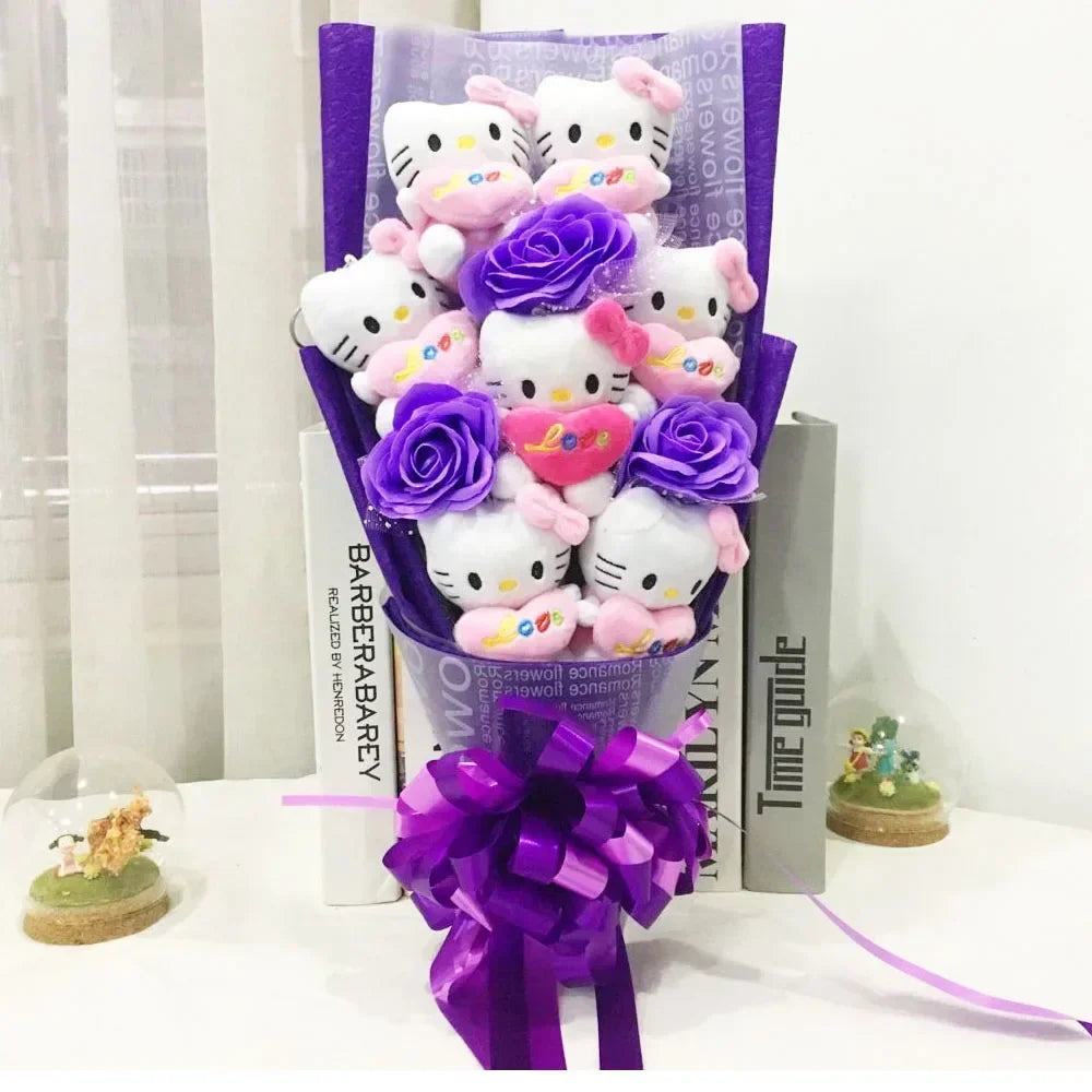 Hot Cartoon  kitty Cat Plush Doll Toy Stuffed Animals Creative Bouquet Valentine's Day Christmas Graduation Birthday Gifts