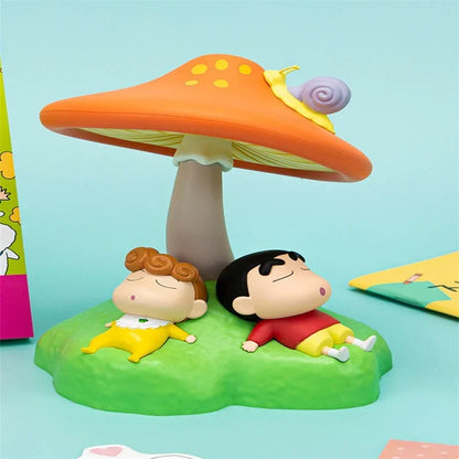 Authentic Mushroom Mood Lamp Crayon Shin-chan Pat Light Cute Bedside Light With Sleeping Night Light Children Gift Desk Decorate