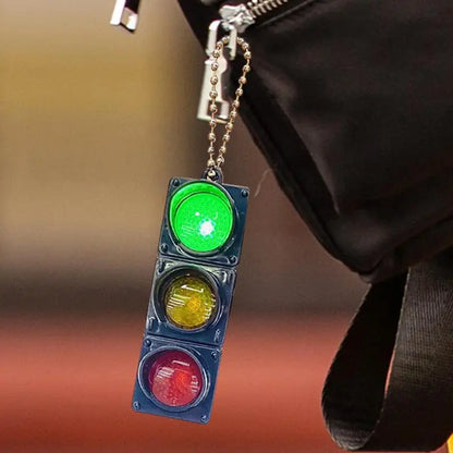 Traffic Light Signal Keychains Electronic Pedestrian Light Car Keychain Pendant Creative Car Keyring Key Holder For Adults Kids