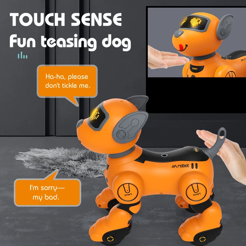 RC Robot Electronic Dog Stunt Dog Voice Command Voice interaction with child Programmable Touch-sense Music Song Toys for Kids