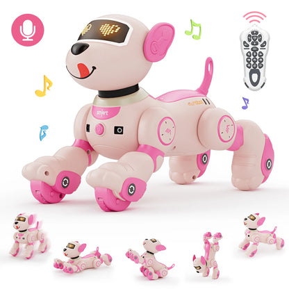 VATOS Robot Dog Toy for Kids Voice 2.4GHz Remote Control Robot Pet Touch Sensor 20+ Mode Puppy Toy for Kids Girls