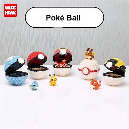 Poke Ball Micro Building Blocks Pikachu Eevee Charmander Psyduck Magikarp Lapras DIY Pokemon Mini Brick Figures Toys For Kids