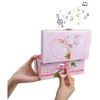 6-inch Dance and Ballet Music Box Drawer Jewelry Storage Box Children's Birthday and Christmas Gifts Gift for Wife Daughter