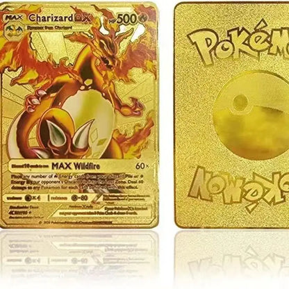 110-27Pcs Pokemon Gold Foil Card VMAX GX VSTAR Cards English French German Spanish Charizard Pikachu Arceus Silver Pokemon Cards