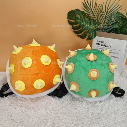 2 Styles Mario Bros Bag Bowser Bag Green Orange Anime Doll Plushie Schoolbag Gifts for Birthday Christmas